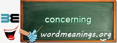 WordMeaning blackboard for concerning